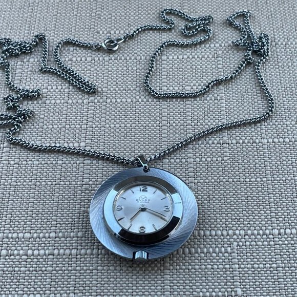 Buler Sea Pocket Watch Vintage Swiss Made 17 Jewels hand winding Watch Necklace - Picture 9 of 10